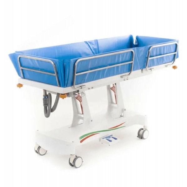 Тележка-каталка для мытья пациентов с электроприводом регулировки высоты, с аккумулятором МЕТ E-POOL-6