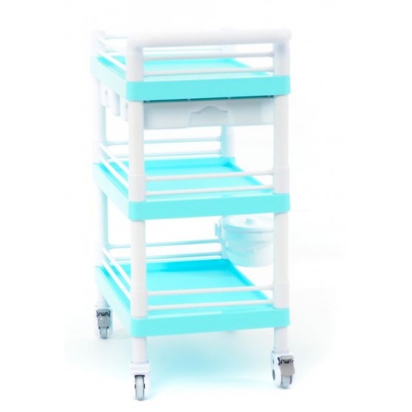 Стол манипуляционный медицинский трёхполочный с двумя выдвижными ящиками МЕТ SPY-130-1