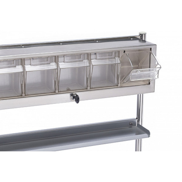 Столик-тележка медицинская инструментальный «Медицинофф» F-19(n)-5