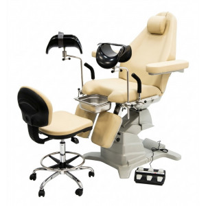 Гинекологическое электроприводное кресло в комплекте со стулом врача MET GK 02