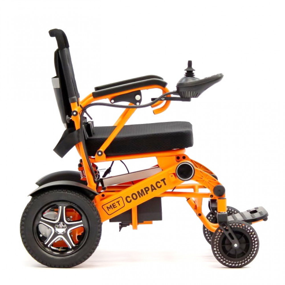 Кресло-коляска с электроприводом MET COMPACT 35 orange складная (МЕТ КОМПАКТ 35)-1